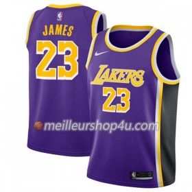 Maillot Basket Homme Los Angeles Lakers Lebron James 23 2018-19 Nike Pourpre Swingman